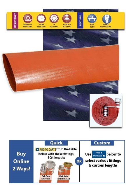 PD2 PVC Layflat Hose Orange Discharge