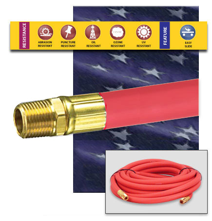 EPDM Rubber Air Hose with Brass MNPT Thread Ends