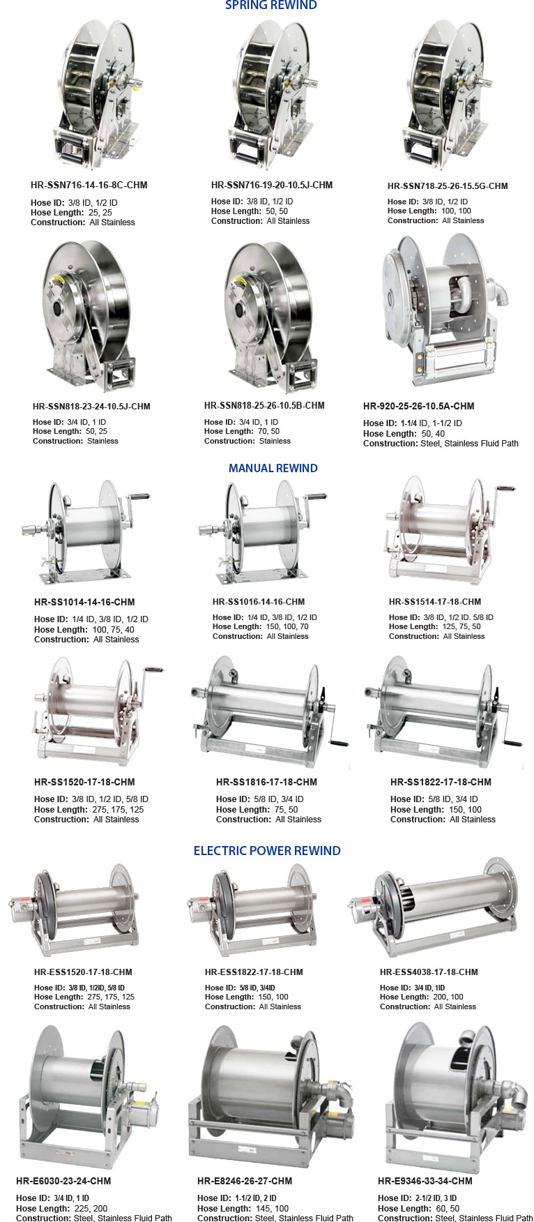 Hosecraft USA Chemical Hose Reels